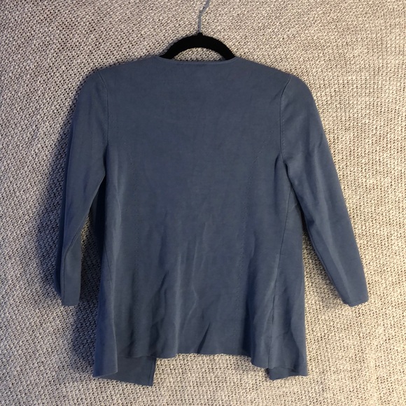 Ann Taylor Blue 3/4 Sleeved Cardigan (SP) - Picture 4 of 4